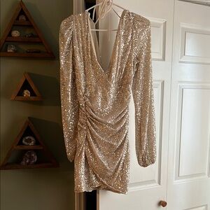 Sequin Long Sleeve Dress